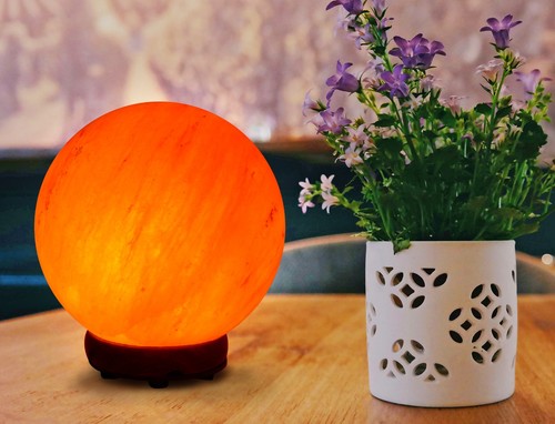 Himalayan salt sphere globe - sphere,