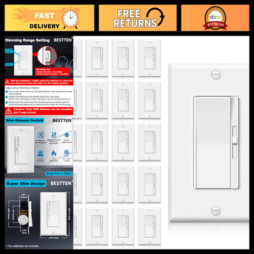 20pk dimmer light switches - dimmer,